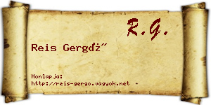 Reis Gergő névjegykártya